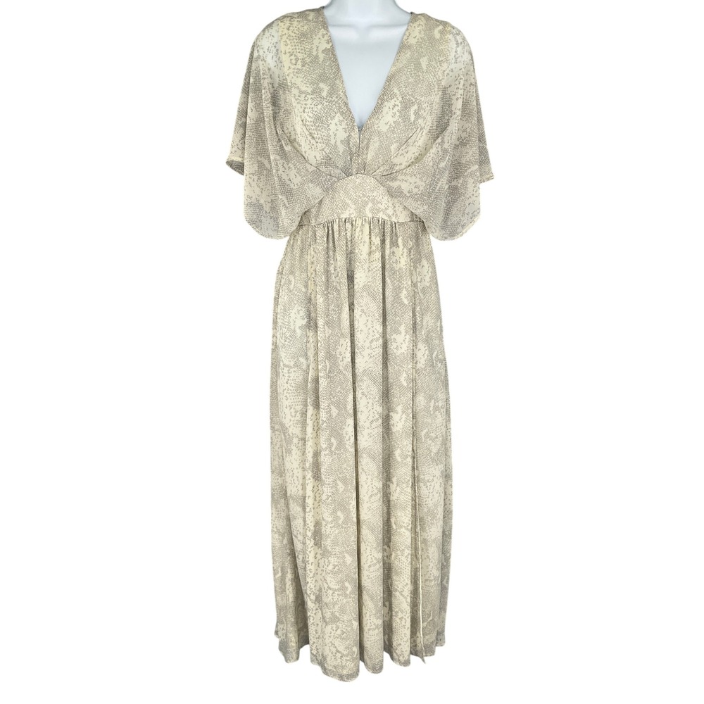 Buddy Love Evelyn Snake Print Babydoll Coquette Ethereal Maxi Dress Womens Sz S